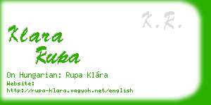 klara rupa business card